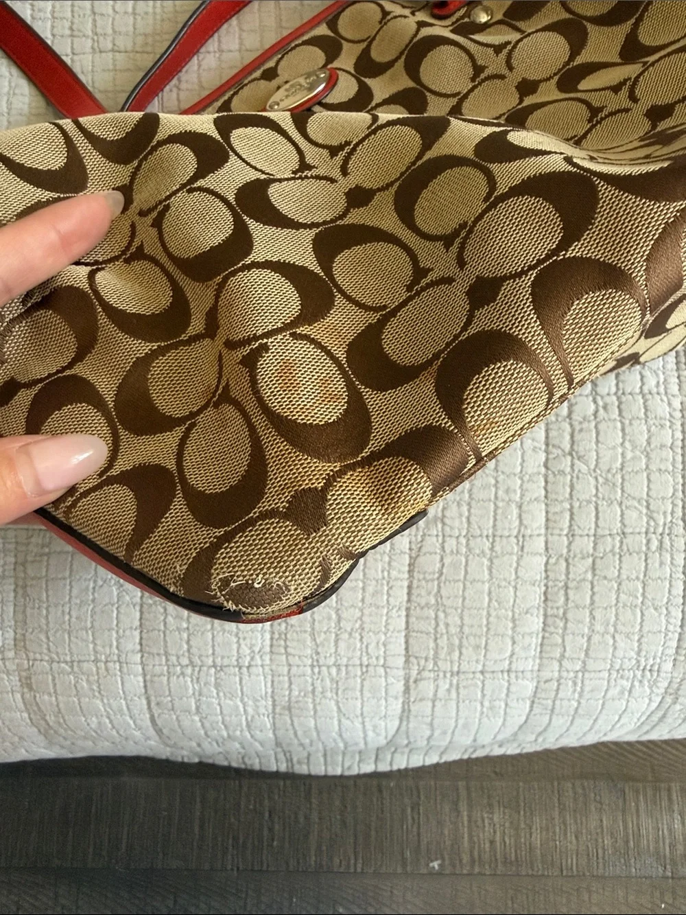 !!SOLD!! Coach Brown Signature Canvas Tote